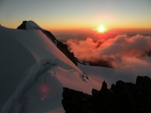 Sunset over the summit
